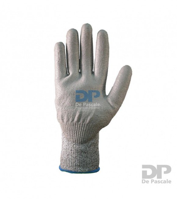 GUANTE TEJIDO SIN COSTURA ANTICORTE PU GRIS T8